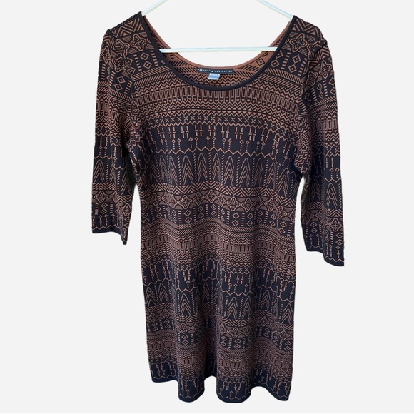 Peruvian Connection 100% Pima Cotton 3/4 Sleeve Sweater Dress Sz M - Picture 1 of 12